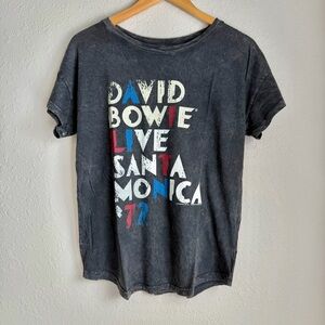 NWT Promesa Dark Gray Acid Wash David Bowie Concert Graphic T Sz Small